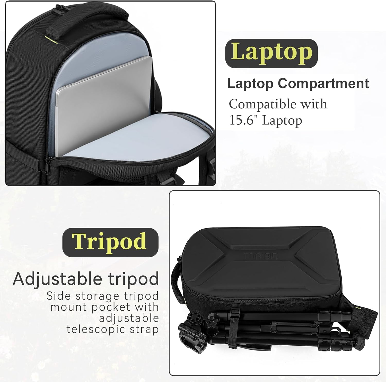 Large Hardshell Camera Backpack DSLR/SLR/Mirrorless Photography Bag | Waterproof Hard Shell, w/ Rain Cover, with