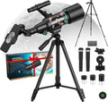 Telescope for Adults, 70mm Aperture 300mm Portable Refractor Telescope with 3 Eyepieces - Complete Kit with Phone