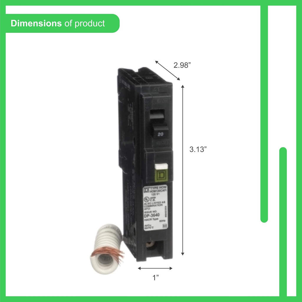 Square D - HOM120CAFIC Homeline 20 Amp Single-Pole CAFCI Circuit Breaker