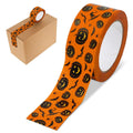 109 Yard Halloween Packing Tape Orange Black Pumpkin Bat Decorative Sticky Gift Wrapping Tape for DIY Crafts Small