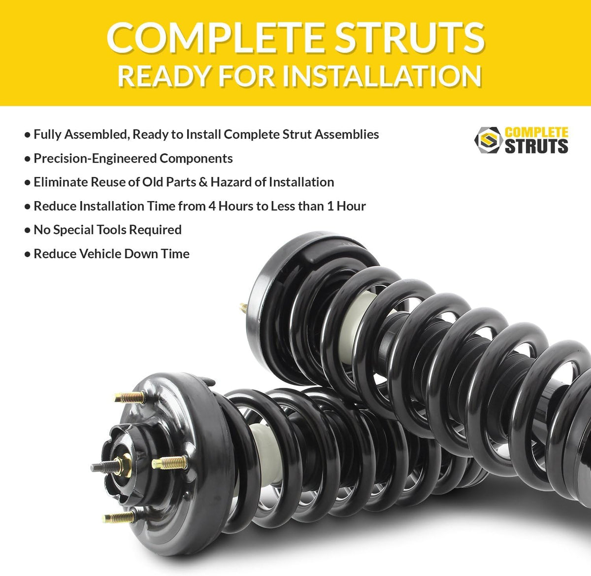 COMPLETESTRUTS - Rear Quick Complete Strut Assemblies with Coil Springs Replacement for 2013-2014 Subaru Outback - Set of 2