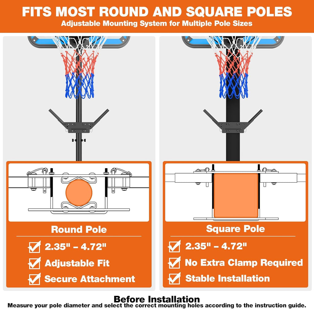 10x8FT Basketball Return Backstop Net, Hoop Rebounder | Foldable basketball return net designed for round and square
