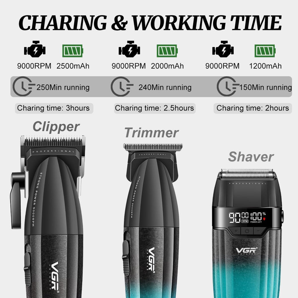 640S3 Professional 3 in 1 Hair Cutting Kit, 9000RPM Hair Clippers for Men Professional Hair Trimmer & Foil Shavers