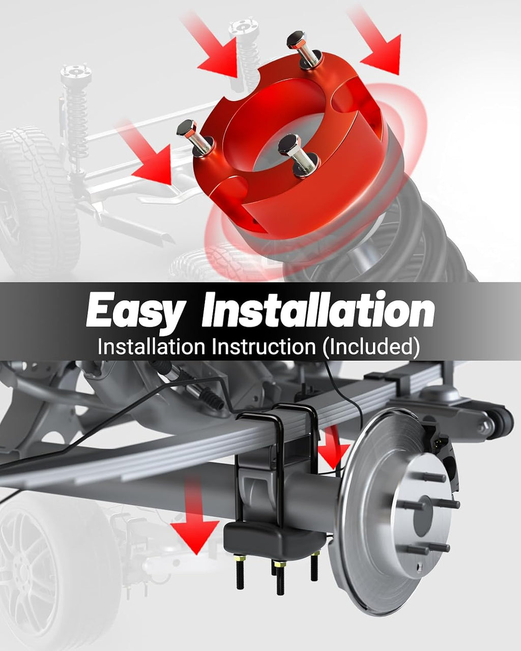 EVIL ENERGY 3" Front and 2" Rear Leveling Lift Kit, Red