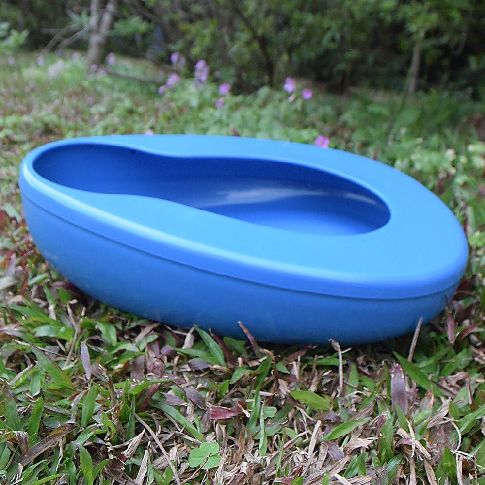 Thick Stable Bedpan for Elderly Men Women Bed-Bound Patient (Blue)