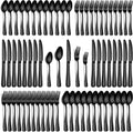 60 Piece Black Silverware Set, Stainless Steel Flatware Set for 12 Food Grade Cutlery Utensil Set Include Knife Fork
