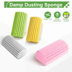 Damp Clean Duster Sponge,4Pcs Dust Sponge for Cleaning,Gray & Yellow