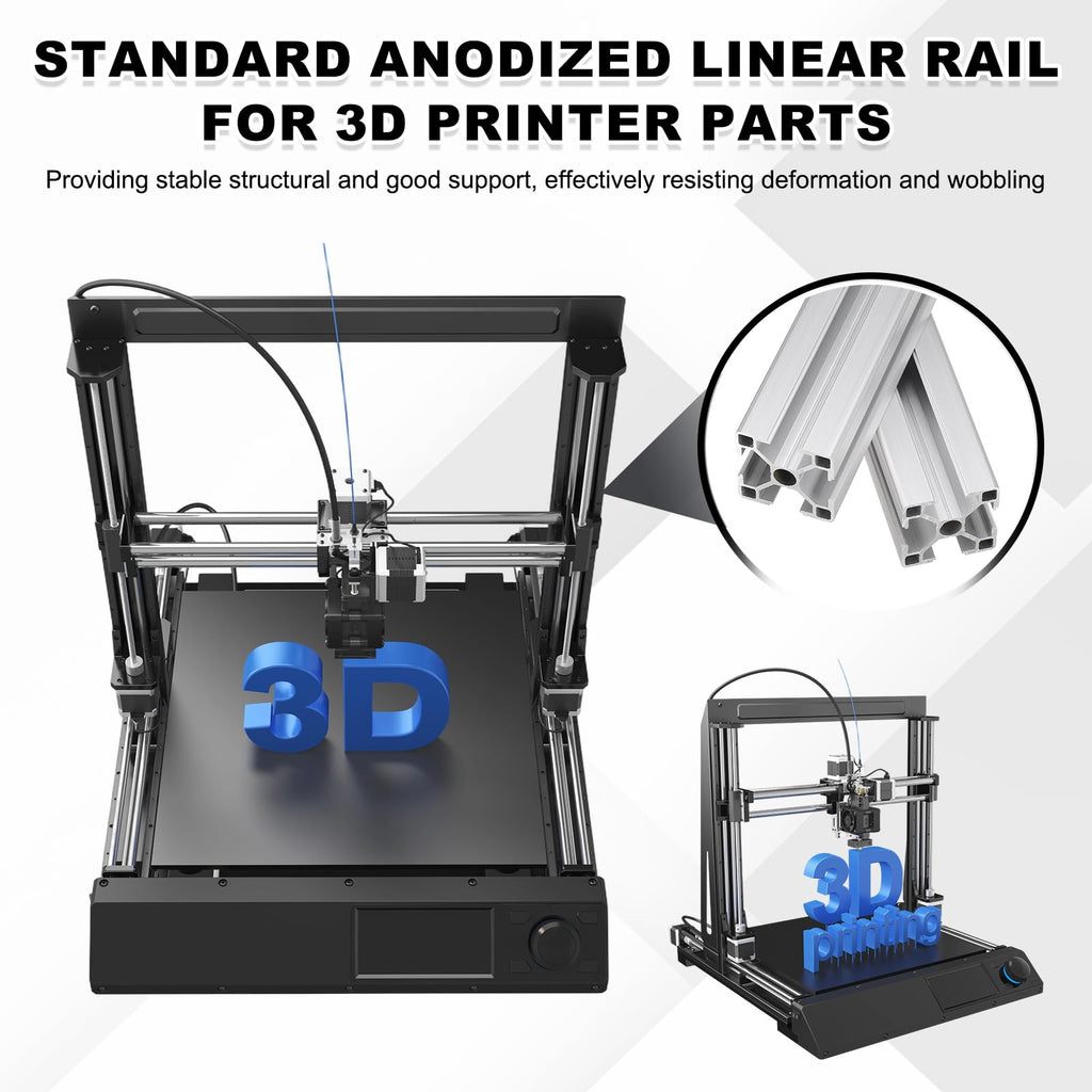 uxcell 4Pcs 450mm 3030 Aluminum Extrusion Profile, Anodized Linear Rail
