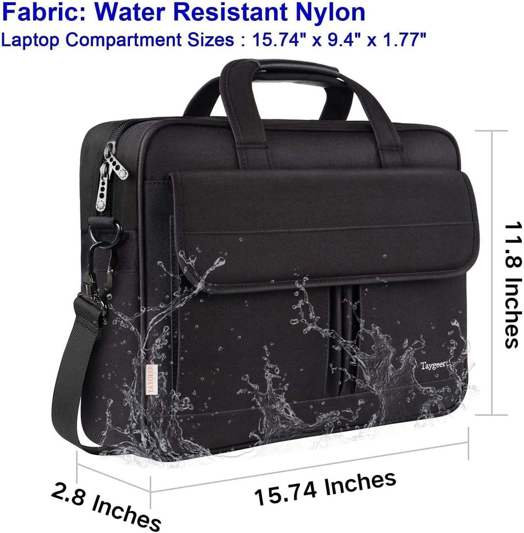 Laptop Bag 15.6 Inch, Business Briefcase Gifts for Men Women, Water Resistant Messenger Shoulder Bag with Strap
