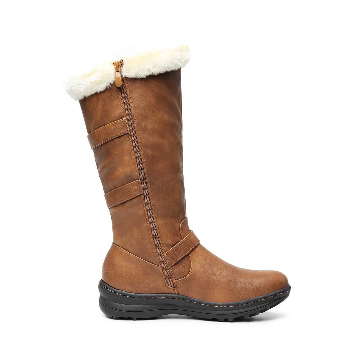 Women's Knee High Boots Winter Warm Boots,Camel,7.5