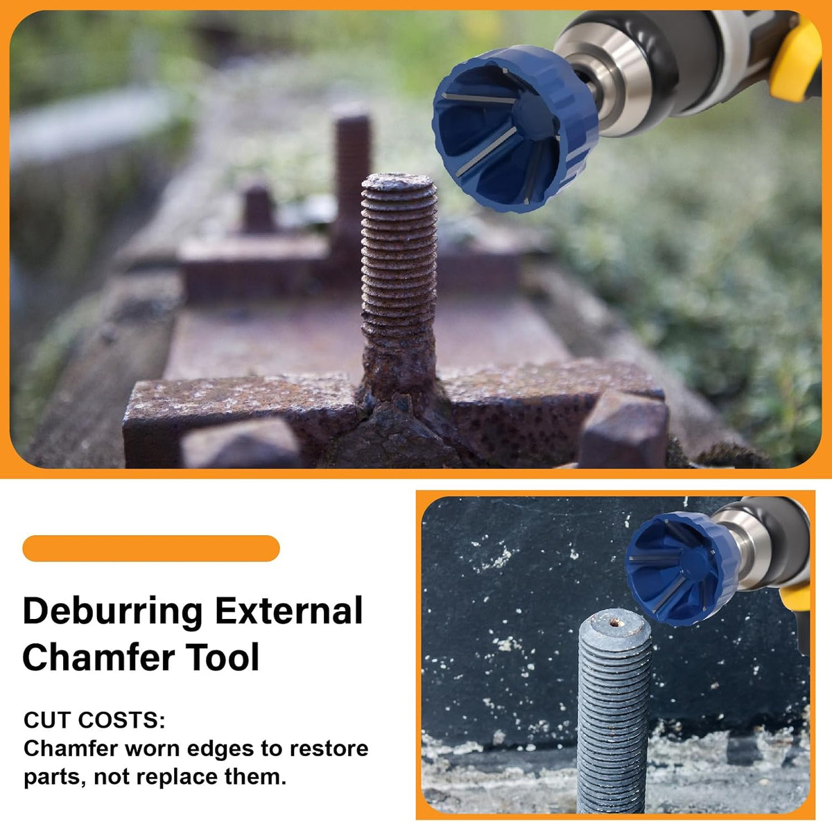 Deburring External Chamfer Tool Set, Tungsten Carbide Chamfering Drill Bit, Deburring Drill Bit, Remove Burr Tools for Fit 1/8"- 1-3/8"(3mm-35mm)