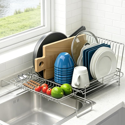 Dish Drying Rack Stainless Steel 304 Expandable Large
