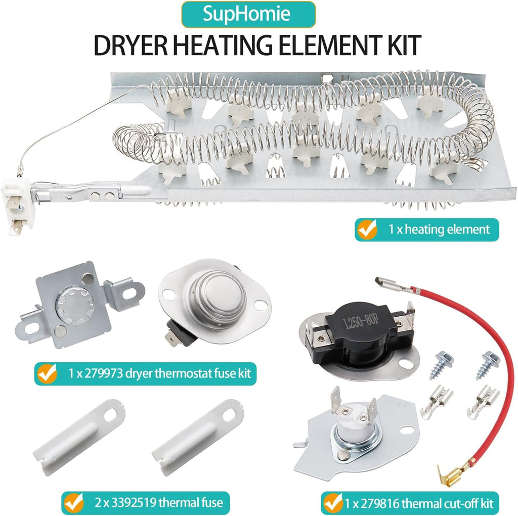 MED5630HC2 MED5630HC1 MED5630HW2 Dryer Heating Element Kit for Maytag