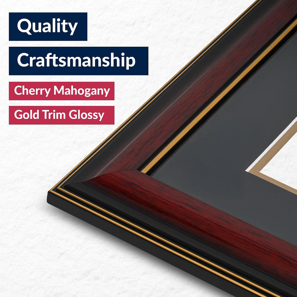 8.5x11 Diploma Frame with Mat. Certificate Holder for University, College, or Technical School Degrees – 15.5”x18”