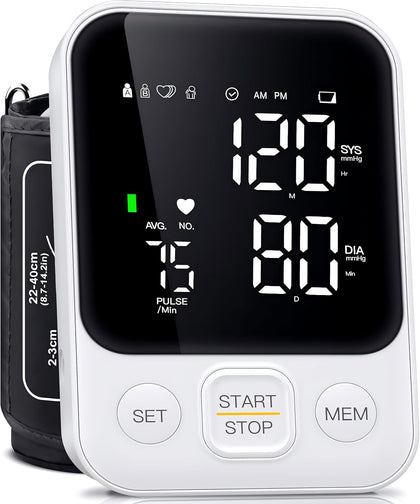 FDA Cleared Blood Pressure Monitor Upper Arm BP Machine for Home Use | Clinical Accuracy, 2x120 Memory, Large LED