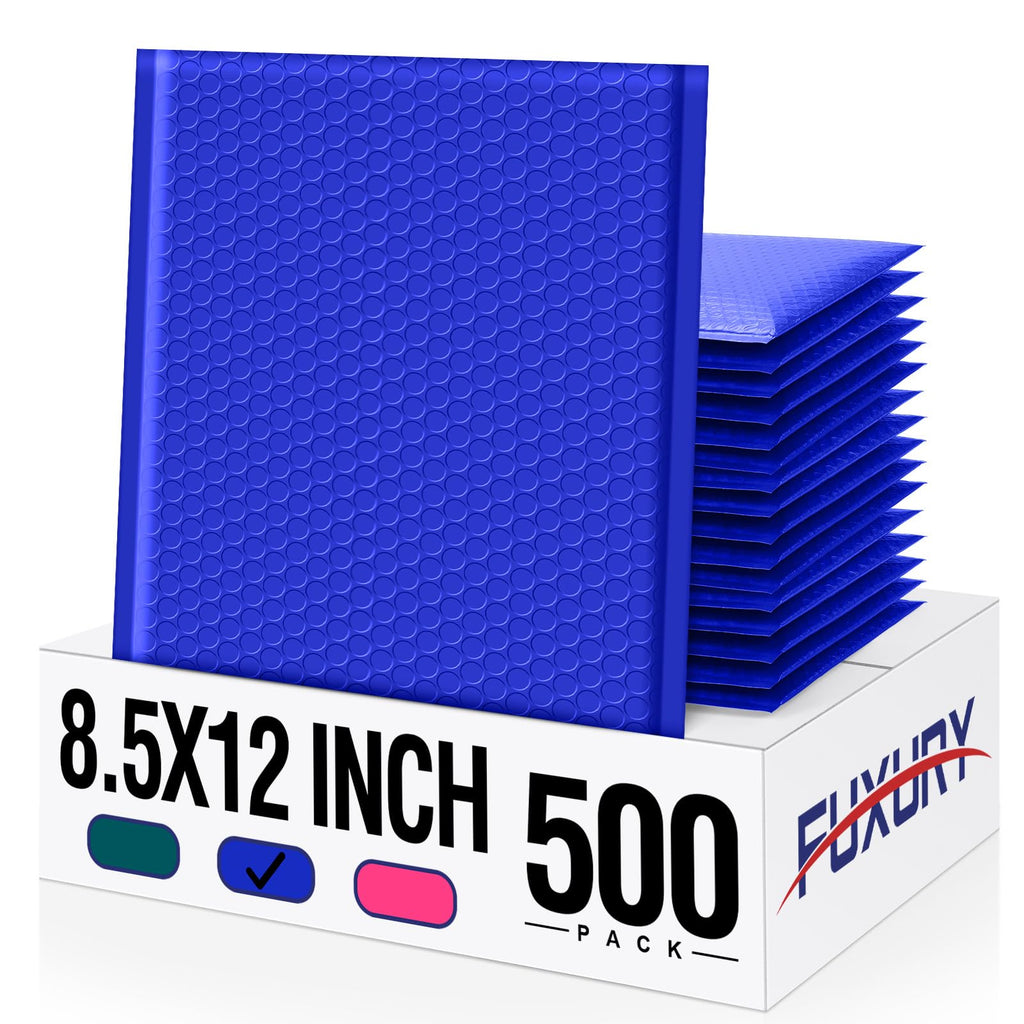 Royal Blue Bubble Mailers 8.5x12" Padded Envelops 500 Pack Bulk