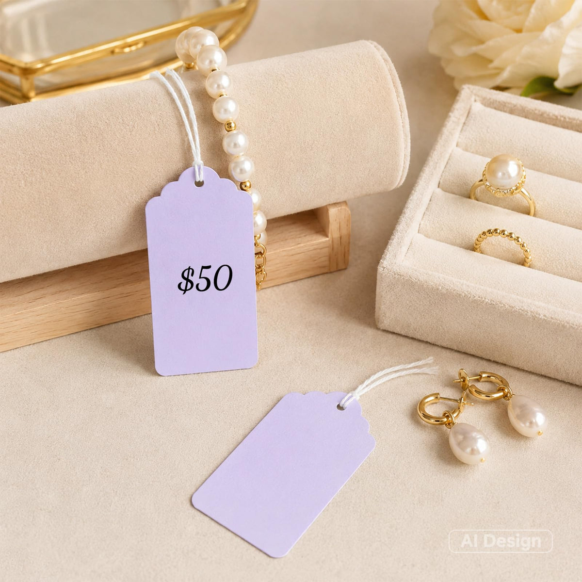200Pcs Gift Tags with String Attached, 2.8x1.6 in Purple Price Tags