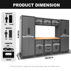 Garage Storage Cabinets System, 9 Piece Workshop Cabinet Set in Black