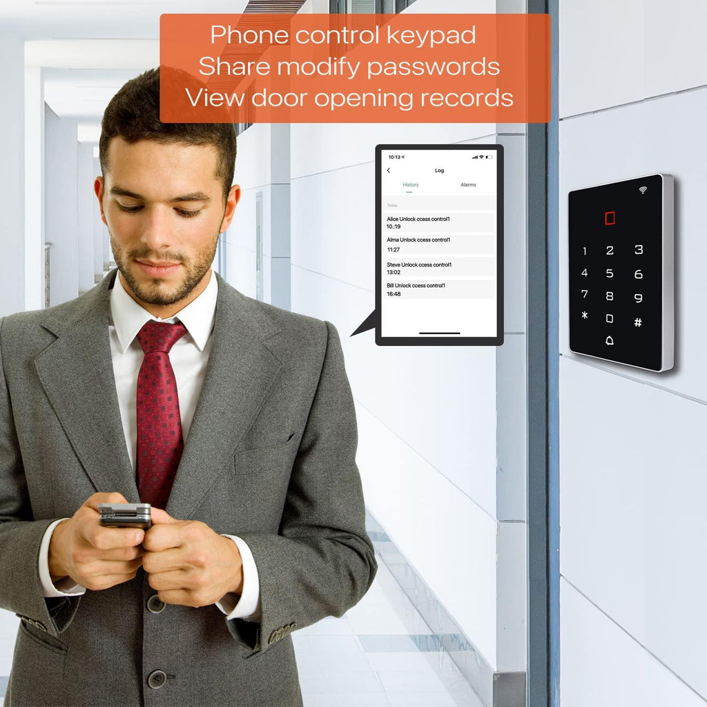 Wireless WiFi Access Control Keypad, Tuya Door Access Control System | 2000 Users Password Code Keypad for Gate