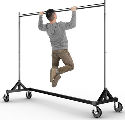 Commercial Z Base Garment Rack Hold 500LBS Heavy Duty Clothing Rack Adjustable Rolling Clothes Rack for Hanging