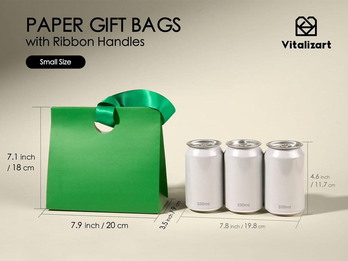 Paper Gift Bags With Ribbon Handles Small Assorted Bulk Pack