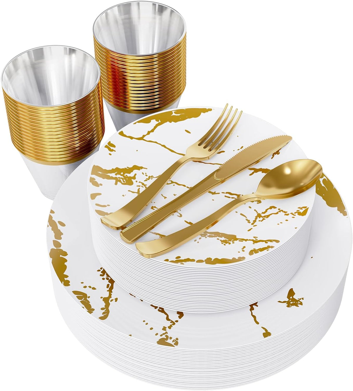 180PCS Disposable Dinnerware Set 30 Guest 60 Plastic Plates