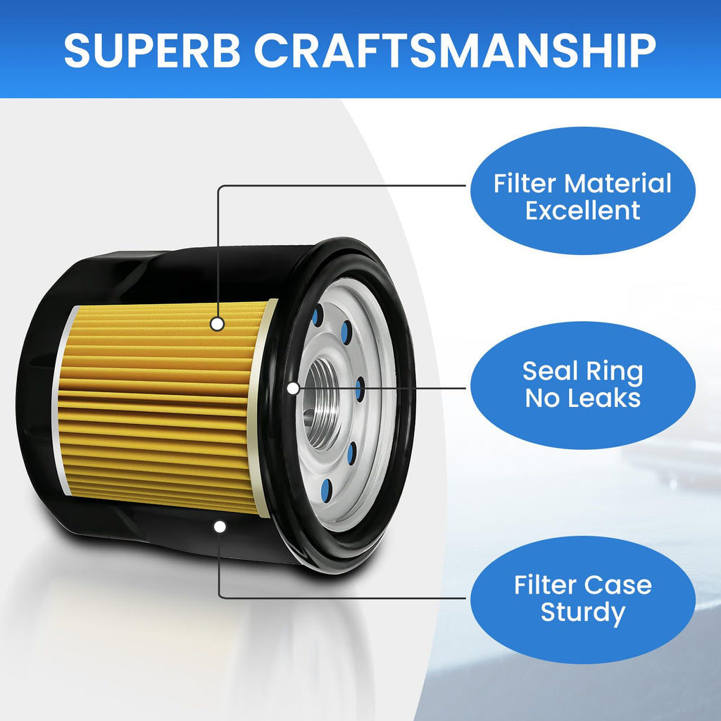 4 Pack 5GH-13440-61-00 Oil Filter Compatible with Yamaha, Replaces 5GH-13440-80-00, 5GH-13440-90-00, 5GH-13440-60-00, 5GH-13440-50-00, for Yamaha F15 F25 F50 F60 F70 Outboard