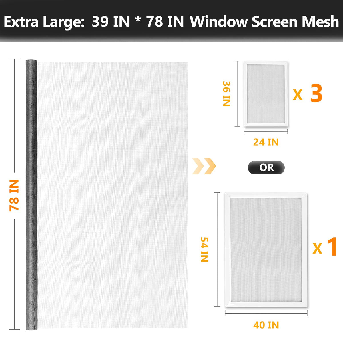 Window Screen & Screen Door Mesh Repair Kit, Grey