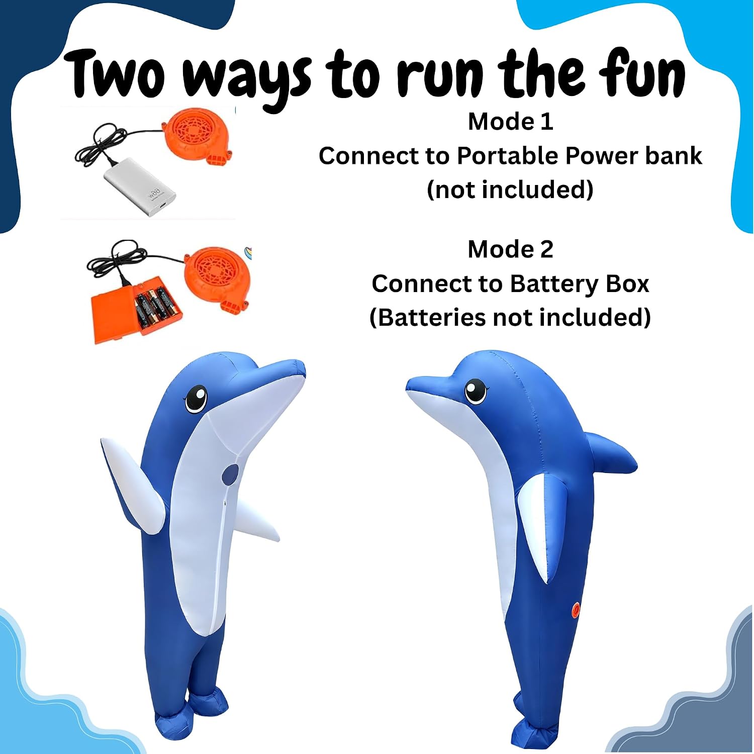 Unisex Adult Dolphin Inflatable Costume outfit Funny Blow Up Animal Suit for Halloween Cosplay Christmas Parties