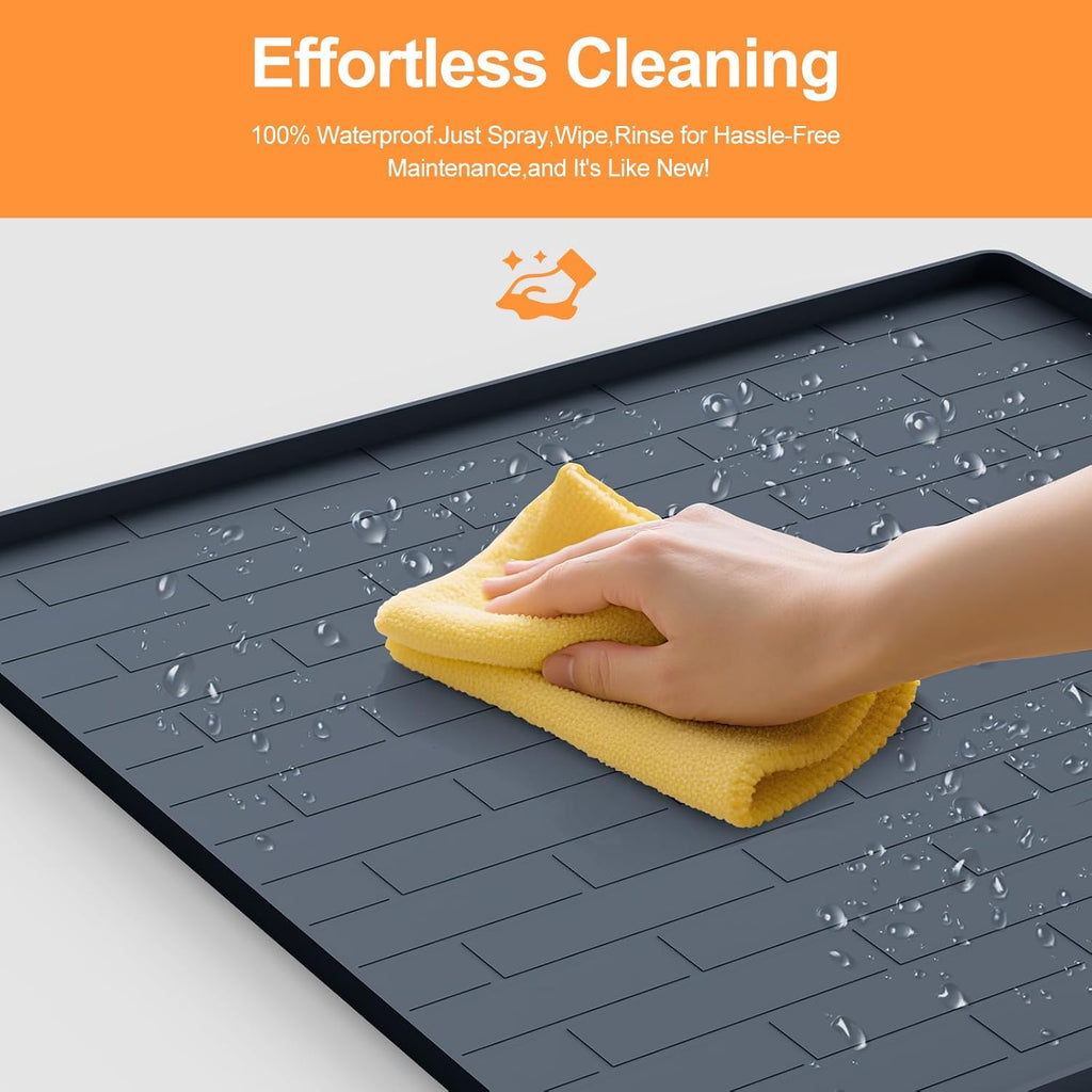 Pee Pad Tray Holder for Dogs,Non-Slip Silicone Dog Puppy Pad Holder,24 x 24 Square Puppy Potty Training Pads,No Spill