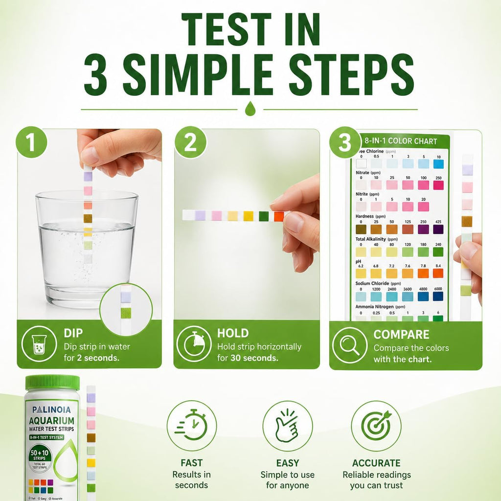 8-in-1 Aquarium Water Test Strips, 60 Count