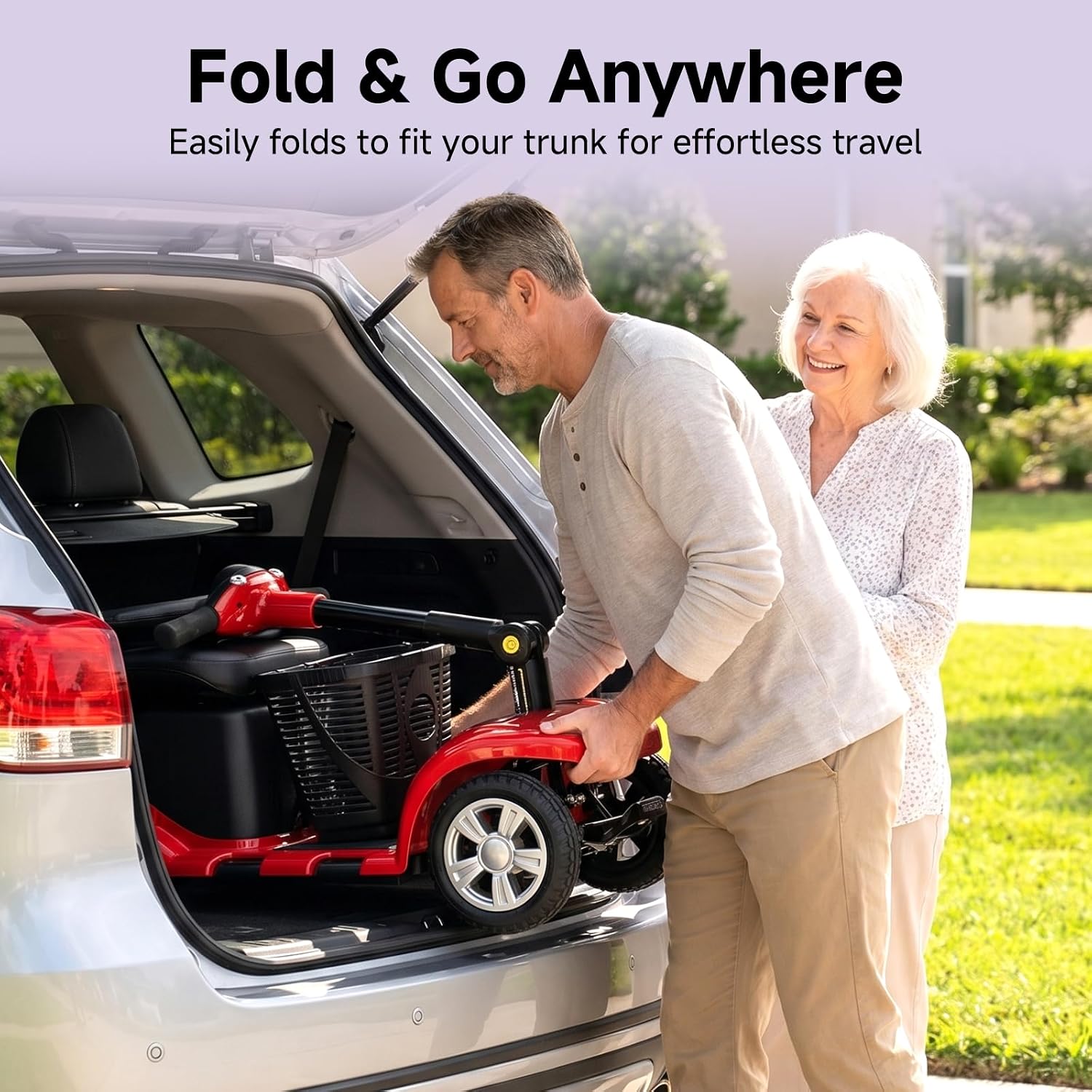 Lightweight Mobility Scooter for Seniors & Adults,4 Wheel Foldable Portable Electric Scooter,10 Miles Range,180W