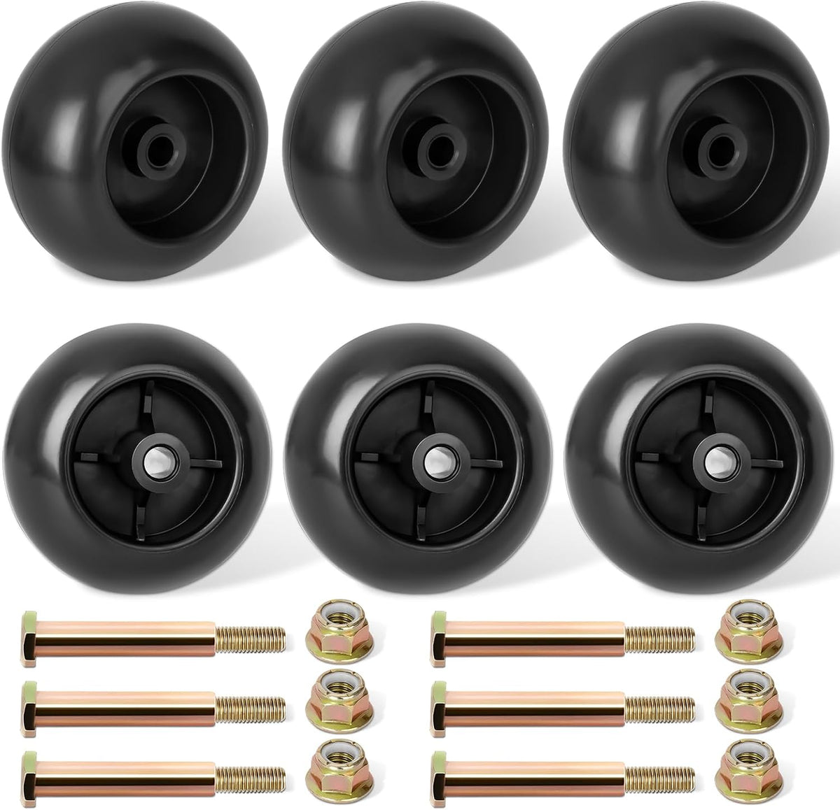 753-04856A Deck Wheels Fit for Craftsman Mower - Deck Rollers Gauge Wheel for Craftsman HU Cub Cad JD Lawn Mower Tractor, Work with 54" 48" Deck, Replaces 133957 734-03058, 6 Pack