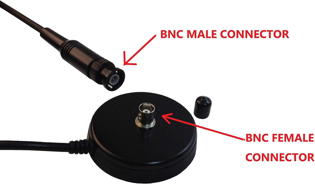 TW-35B Magnetic Antenna Mount with BNC Female Connector and RG-58 Coax Cable for Handheld Ham Radio & Two-Way Radio