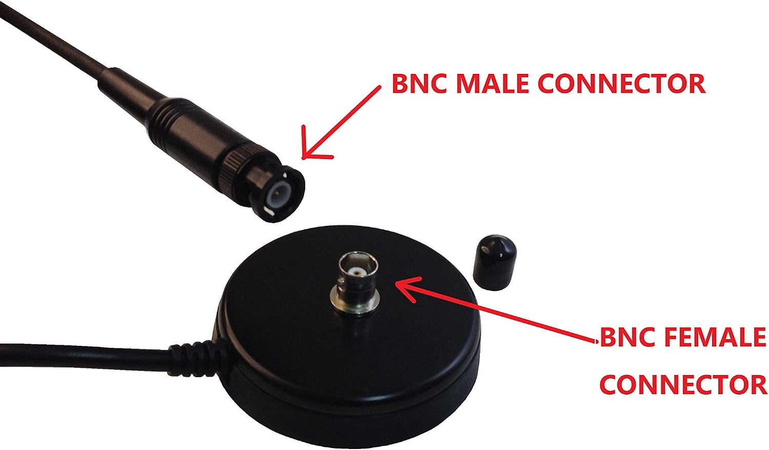 TW-35B Magnetic Antenna Mount with BNC Female Connector and RG-58 Coax Cable for Handheld Ham Radio & Two-Way Radio