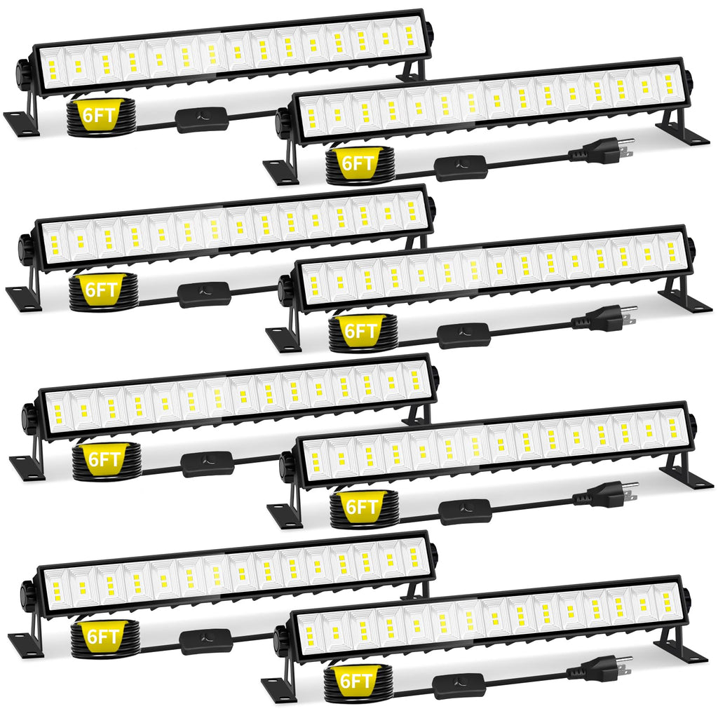 5400LM Shop Light Plug in with Switch, IP66 for Workshop Garage Yard, 8Pack
