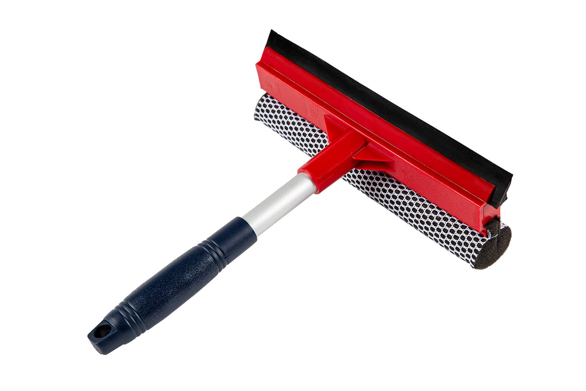 Window Squeegee for Window Cleaning, Window Cleaner Tool for Car Windshield, Shower Door, Boat | 2-in-1 Mini Squeegee
