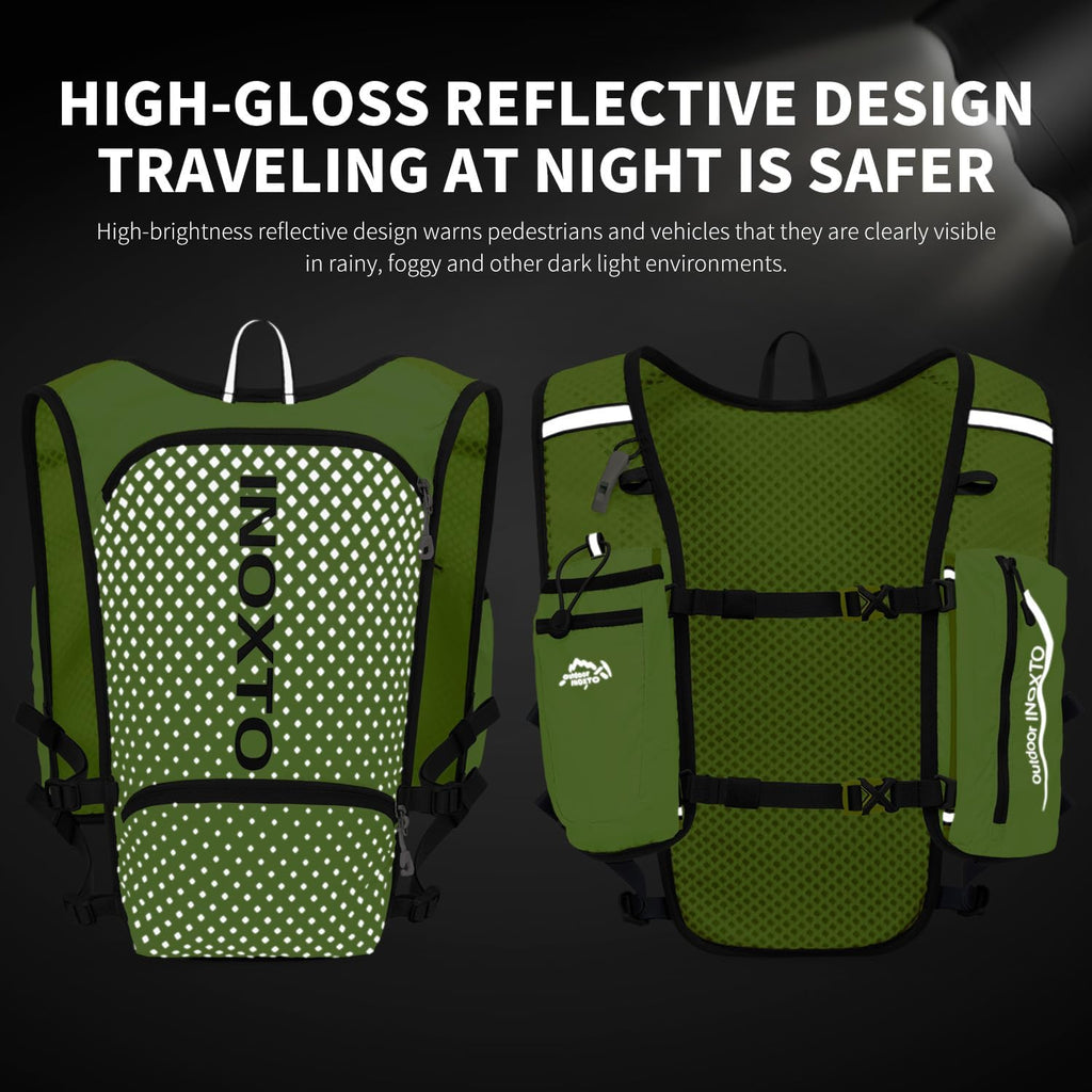 INOXTO Running Hydration Vest Backpack,Lightweight Insulated Pack with 1.5L Water Bladder Bag Daypack for Trail