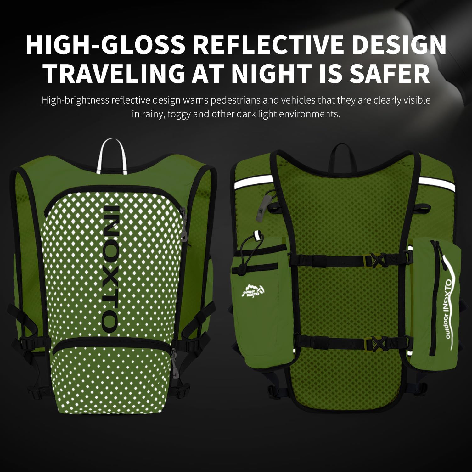 INOXTO Running Hydration Vest Backpack,Lightweight Insulated Pack with 1.5L Water Bladder Bag Daypack for Trail