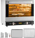Commercial Convection Oven, 66L/60Qt, Half-Size Conventional Oven Countertop, 1800W 4-Tier Toaster w/Front Glass