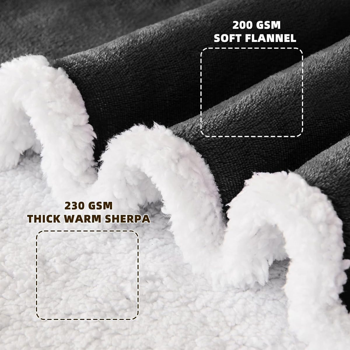 Sherpa Wearable Blanket with Sleeves, Oversized Snuggle Robe, Grey