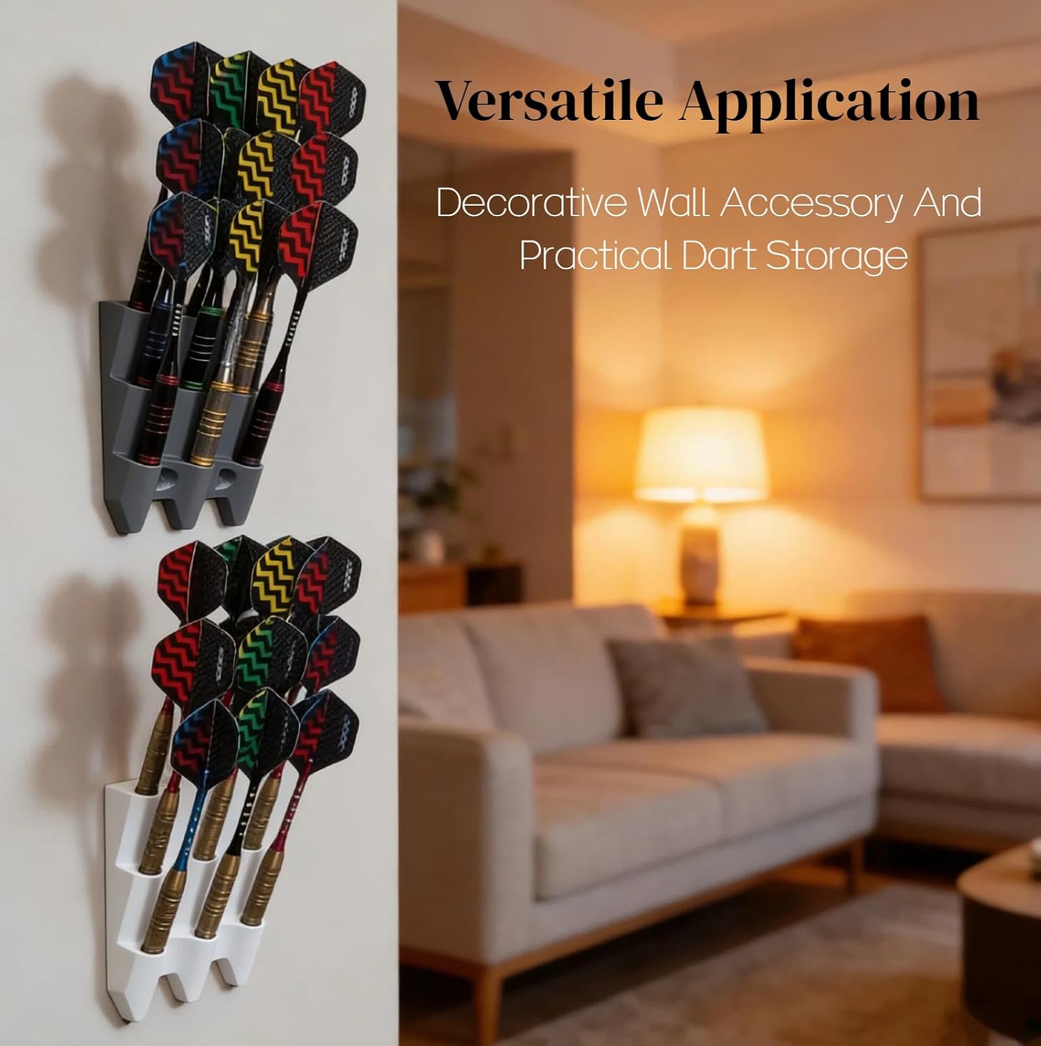 3D Printed Dart Display & Stand - 2 Pack Dart Holder Wall Mount and Decorative Wall Shelf, Display Rack for 9