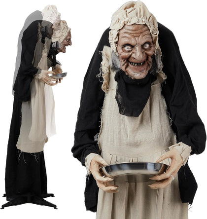 5FT Halloween Decoration Animatronics Talking Outdoor Decorations with Voice Control Light Up Eyes for Indoor Party