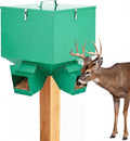 Gravity Deer Feeder, 150 lb Large Metal Hunting Feeder with 4 Ports