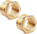 2pcs Brass Reducer Hex Bushing, 3/4" NPT Male to 1/2" NPT Female Adapter