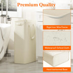 2 Pack Slim Laundry Hamper with Handles, 65L, White