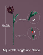 Dark Purple Tulip Flowers Building Set Botanical Bouquet for Her