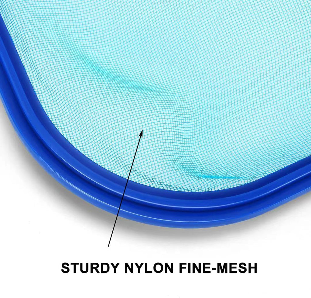 Pool Skimmer Net with Adjustable 17-40" Telescopic Pole - Fine Mesh Net - Leaf Skimmer for Cleaning Surface of