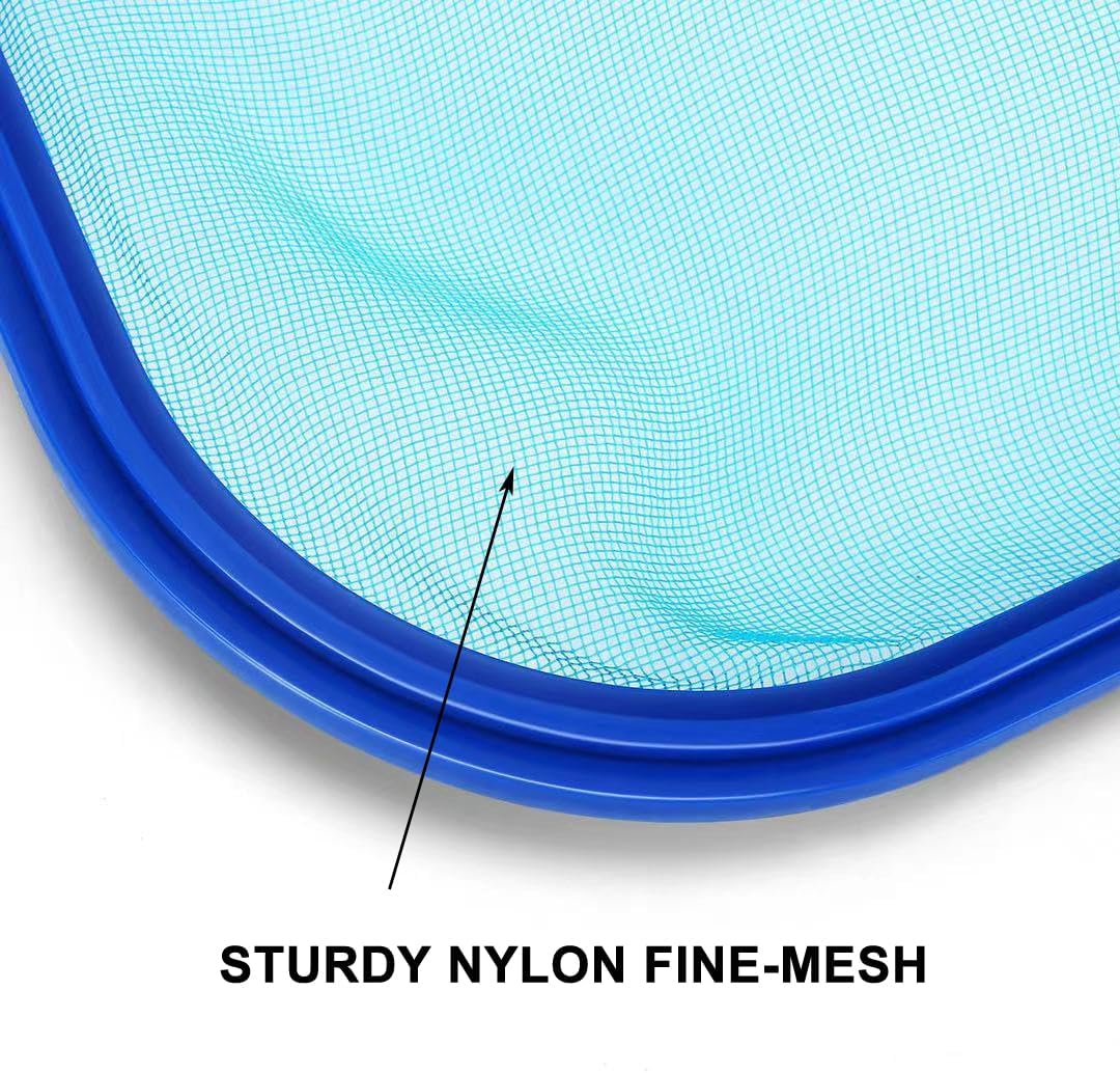 Pool Skimmer Net with Adjustable 17-40" Telescopic Pole - Fine Mesh Net - Leaf Skimmer for Cleaning Surface of