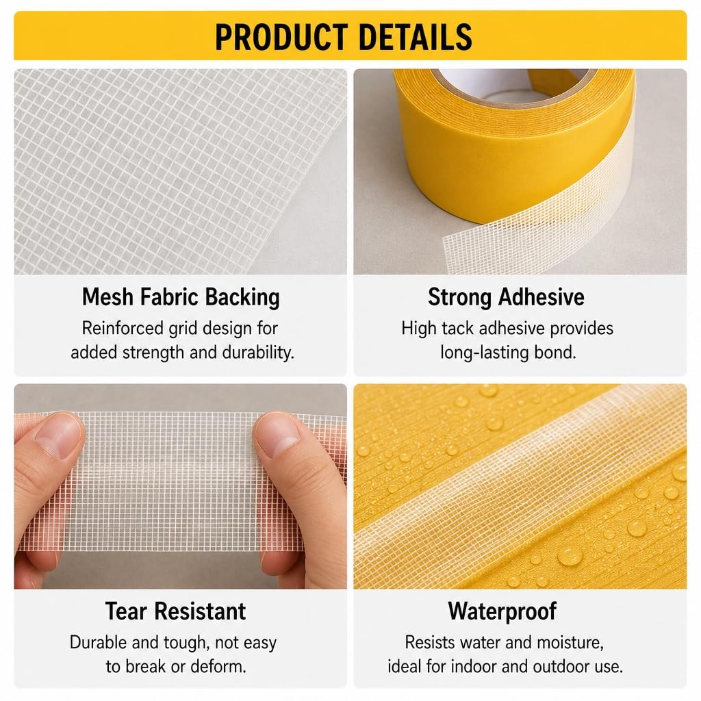 Heavy Duty Double Sided Tape, Strong Adhesive for Wall & Floor Mounting